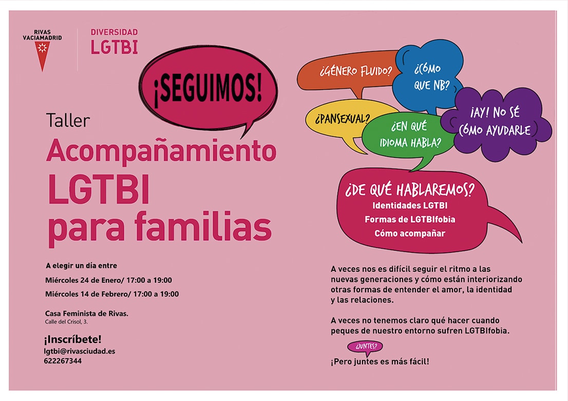 Taller de acompañamiento LGTBI para familias en Rivas