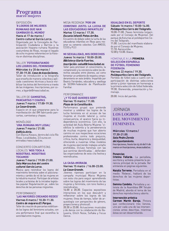 Programa de Marzo Mujeres 2024: 'El feminismo es lo más'