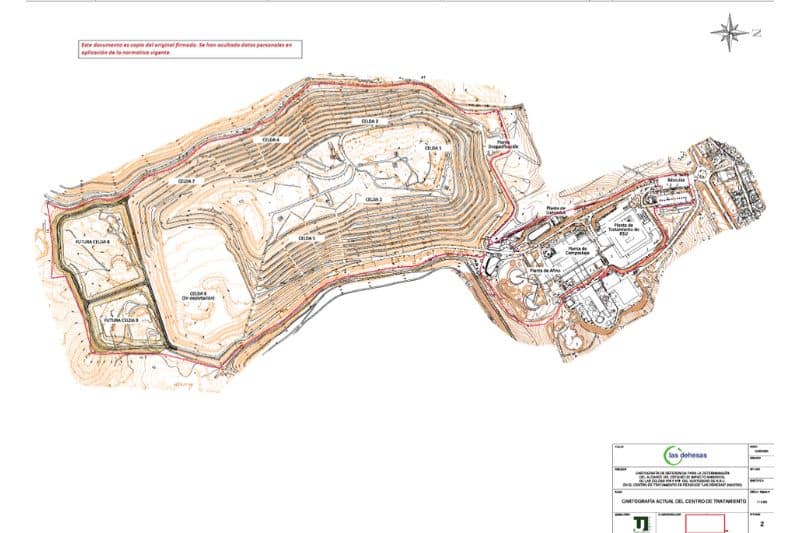Levantamiento topográfico del Centro de tratamiento Las Dehesas (fuente: Ayuntamiento de Madrid).