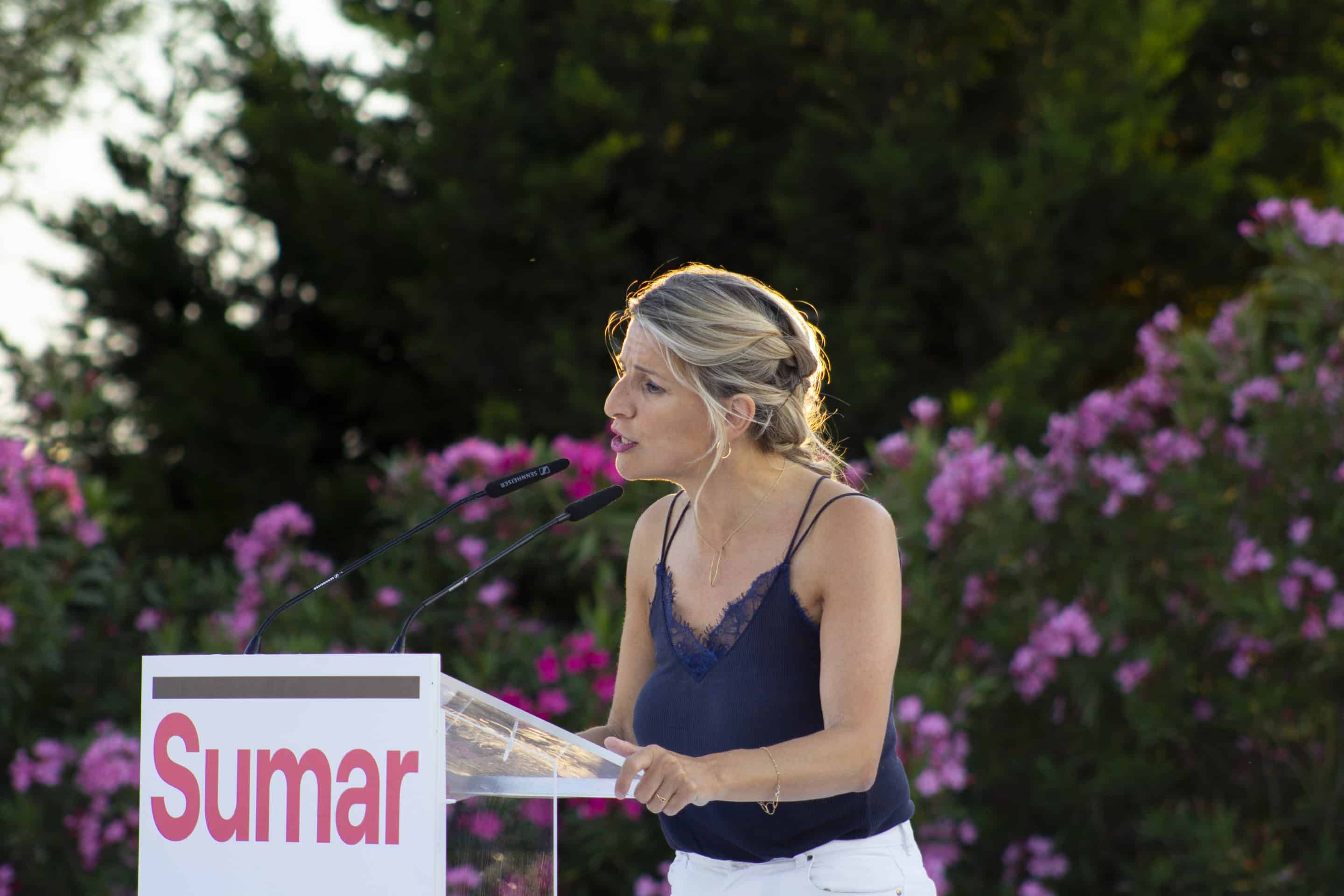 Yolanda Díaz, vicepresidenta del gobierno, en Rivas