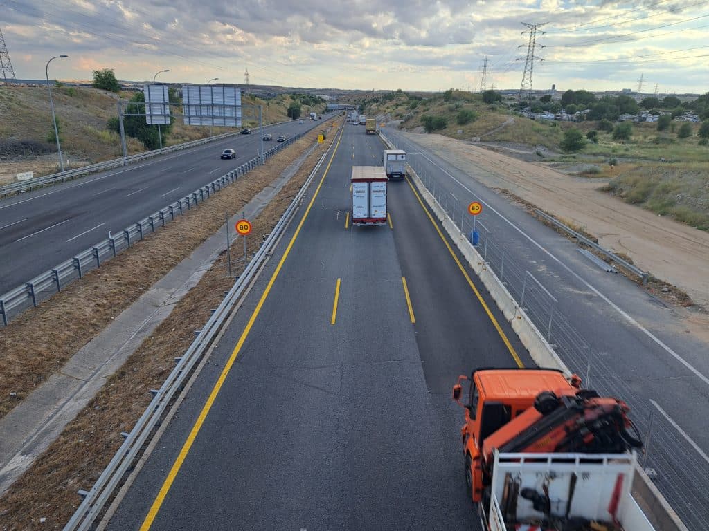 El tráfico ya ha sido redirigido en la M-50 por las obras del enlace en dirección sur.