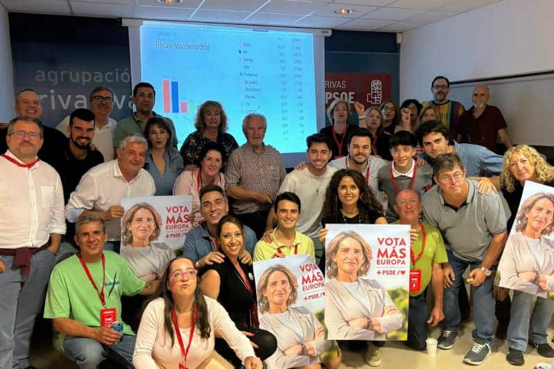 El PSOE de Rivas celebra su victoria en las elecciones europeas en la ciudad
