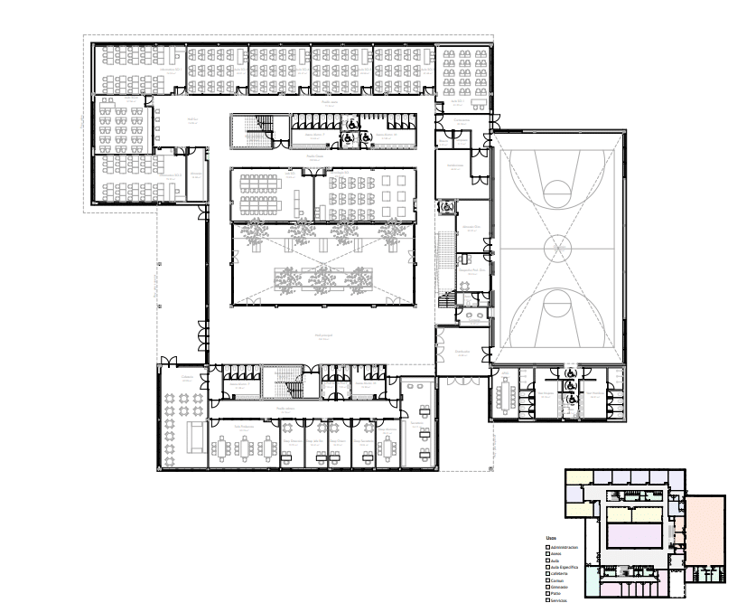 Alzado del edificio del nuevo instituto de Rivas
