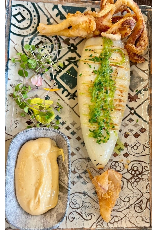 Calamar con mayonesa kimchi del restaurante Bamboleo Rivas