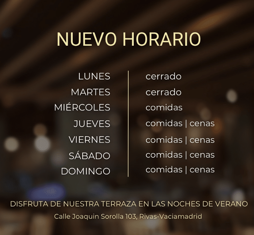 Horarios del restaurante Bamboleo de Rivas