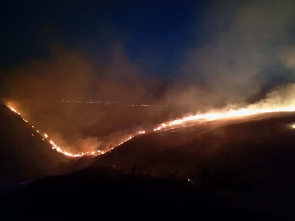 Imagen del incendio forestal de Rivas
