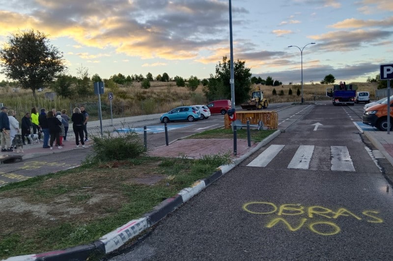 Protestas por las obras de la nueva área de corta estancia para autocaravanas de Rivas Vaciamadrid