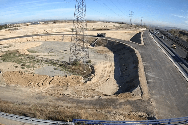 Estado del ramal de las obras de enlace de Rivas con la M-50 el 12 de noviembre de 2024
