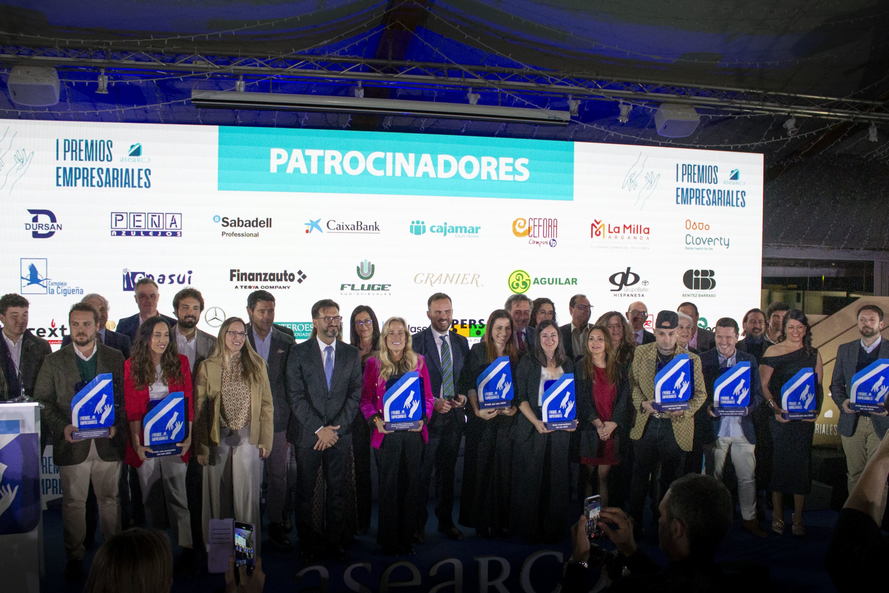 Premiados en la I Gala de Premios Empresariales de ASEARCO (foto: Diario de Rivas)