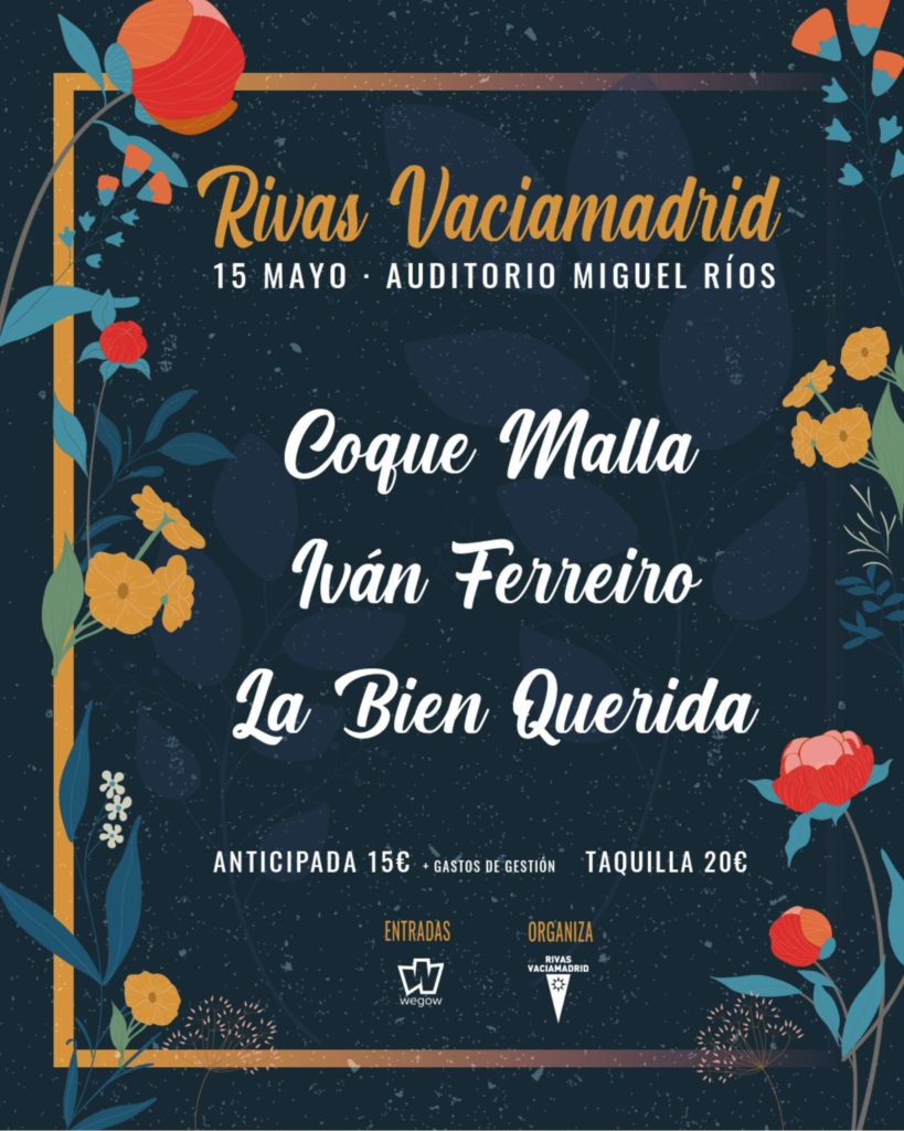 Cartel del concierto del 15 de mayo en las Fiestas de Rivas