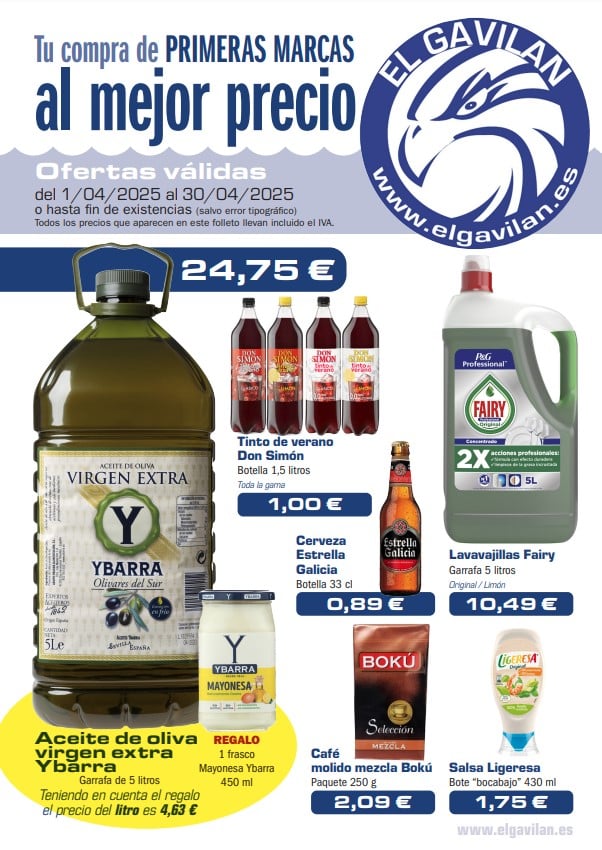 Folleto de ofertas de abril de 2025 de supermercados El Gavilán