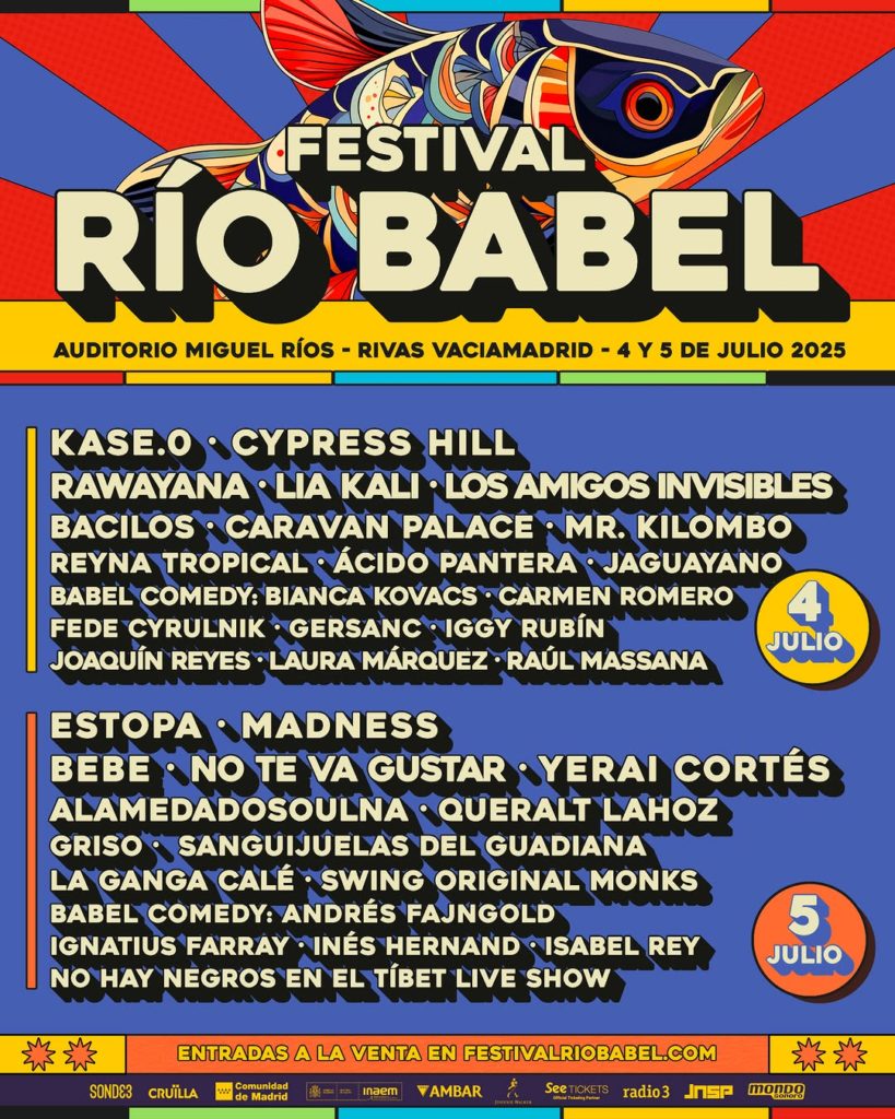 Cartel del festival Río Babel 2025, que se celebrará en Rivas (fuente: festival Río Babel)