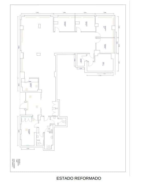 Plano del estado, una vez reformado, del local de la plaza de Pau Casals destinado a servicios municipales