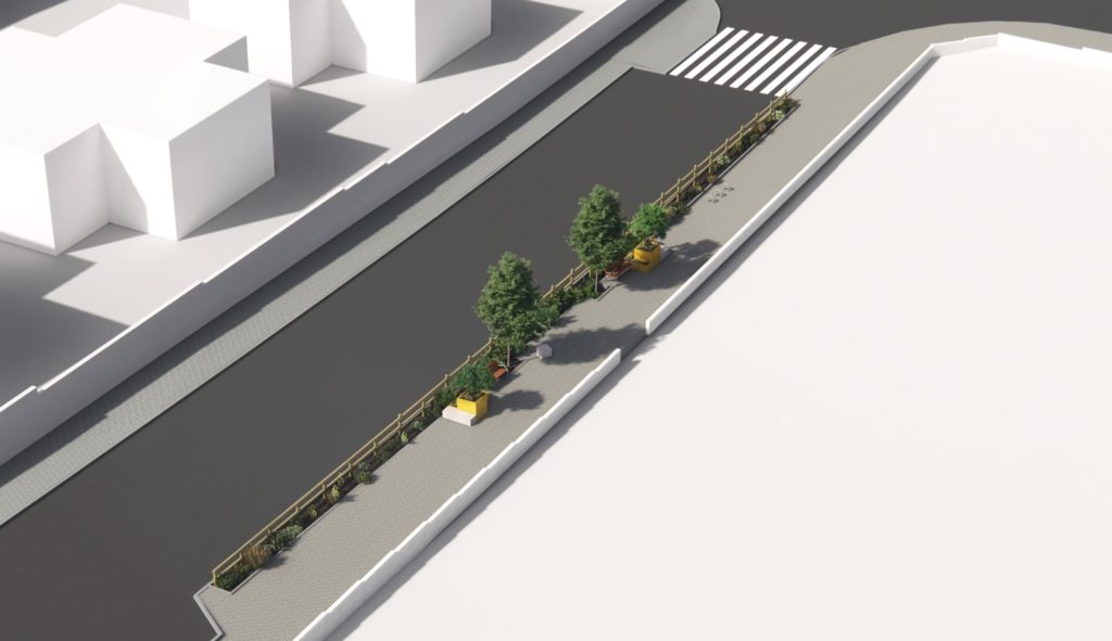 Render de la intervención en el colegio Rafael Alberti
