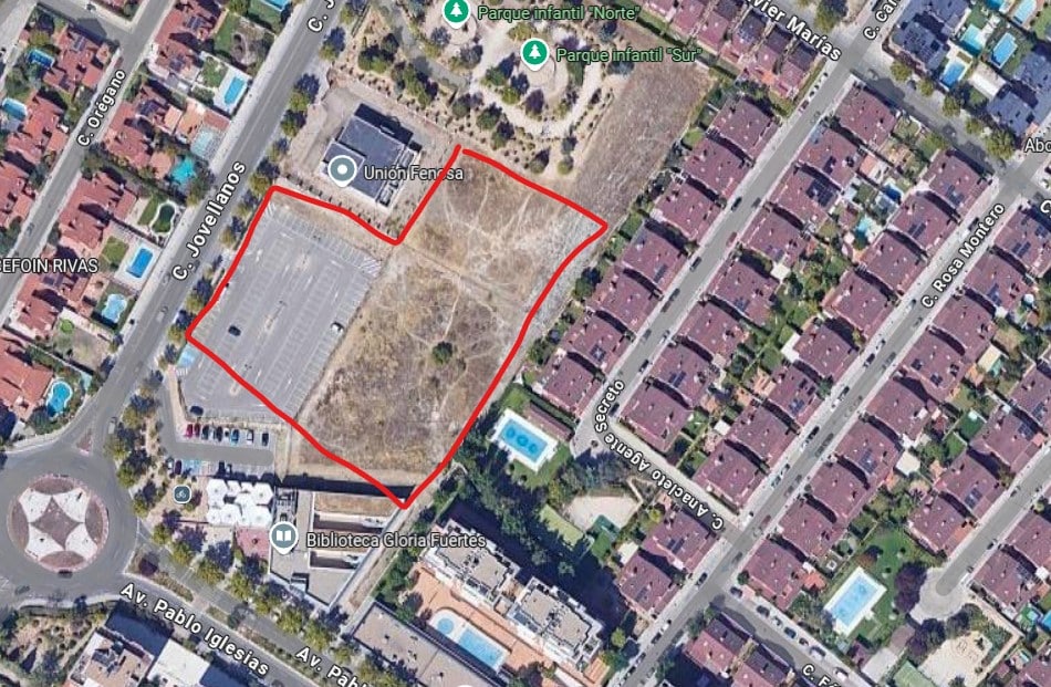 Parcela de la calle Jovellanos donde construirá la EMV (fuente: Google Maps)