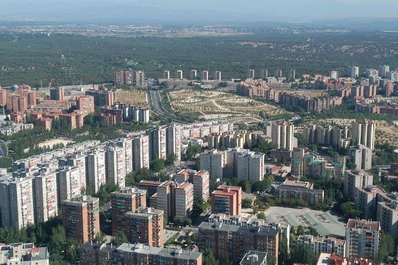 Foto aérea del barrio de Aluche, en Madrid (fuente: Ayuntamiento de Madrid)