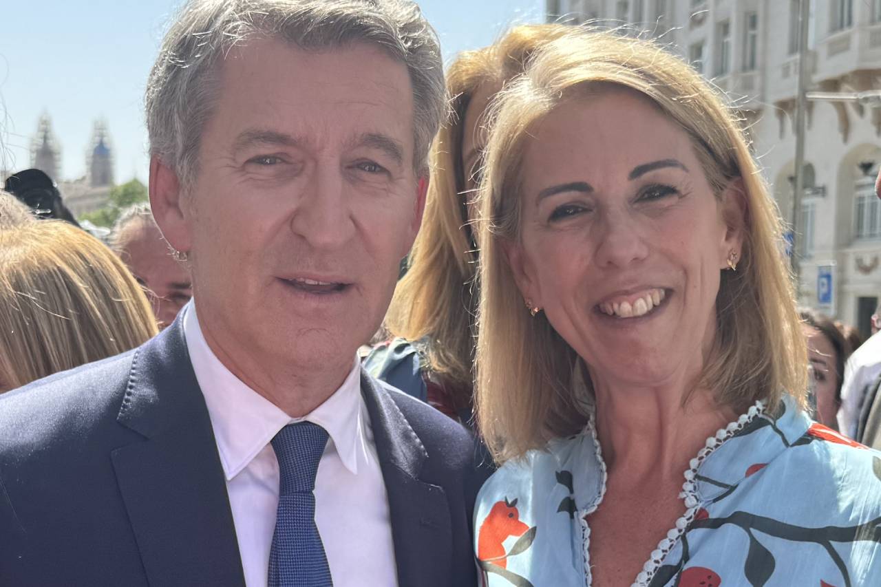 Janette Novo, con Alberto Núñez Feijóo, que le ha elegido como nuevo miembro de su Comité Ejecutivo Nacional
