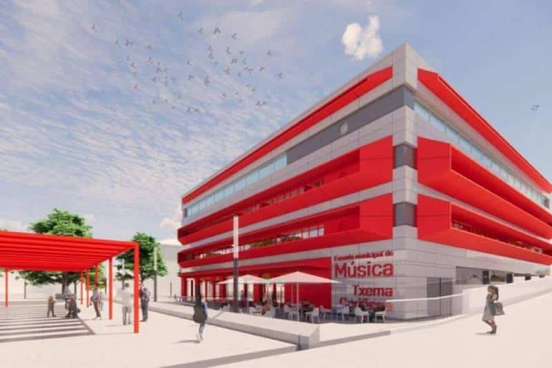 Render del aspecto exterior de la futura Escuela Municipal de Música de Rivas