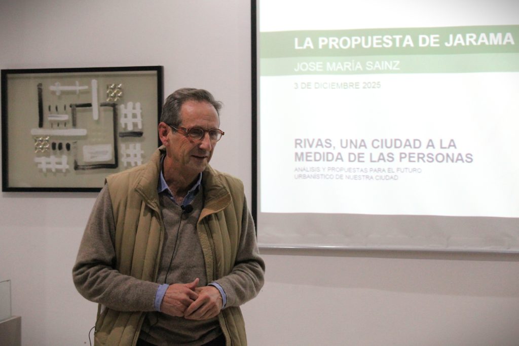 José María Sainz en la jornada 'Rivas, una ciudad a la medida de las personas' organizada por Jarama Desarrollos inmobiliarios (foto: Diario de Rivas)