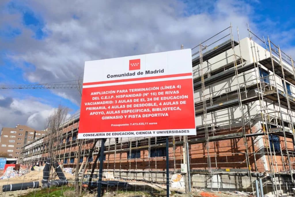 Las obras de la segunda fase del CEIP Hispanidad avanzan. Enero de 2026.