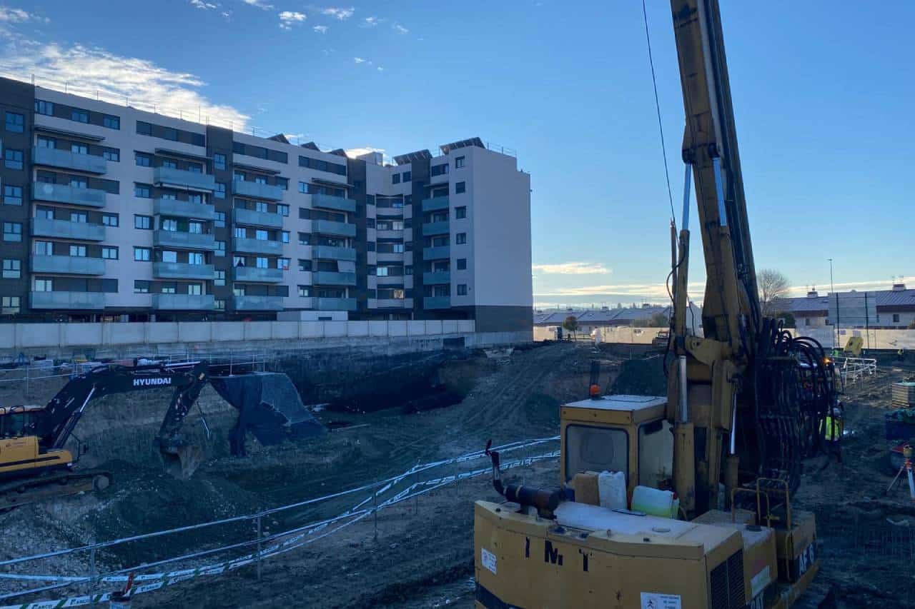 Viviendas sociales de la Comunidad de Madrid en construcción en el barrio de La Luna de Rivas