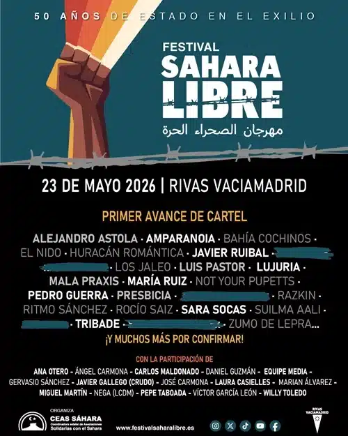 Cartel del festival Sáhara Libre en Rivas Vaciamadrid