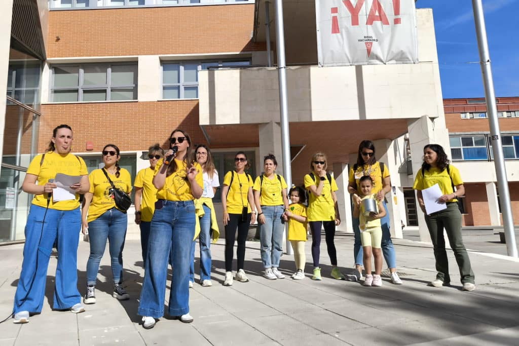 Aída Castillejo durante la concentración educadoras de infantil en Rivas (foto: Diario de Rivas)