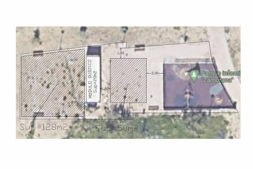 El espacio cuenta con dos posibles zonas de terraza (fuente: Ayto. Rivas)