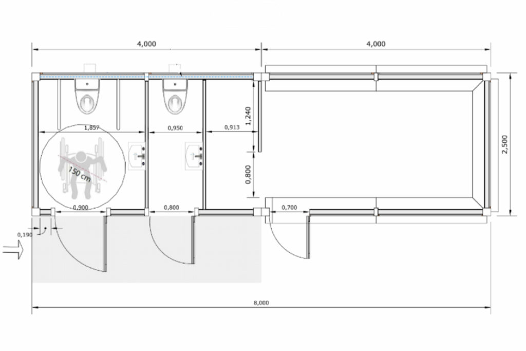 Planos del quiosco bar de la avenida 8 de Marzo (fuente: Ayto. Rivas)